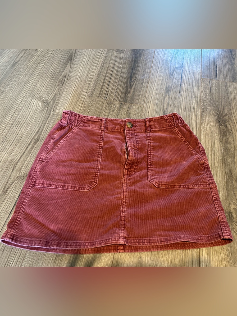 American Eagle Outfitters Red Corduroy Mini Skirt